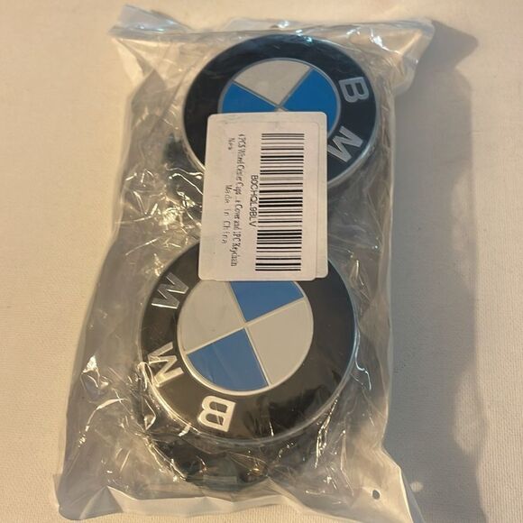 BMW logo wheel center caps in Blue & White 68mm set of 4 NWT - Picture 5 of 5